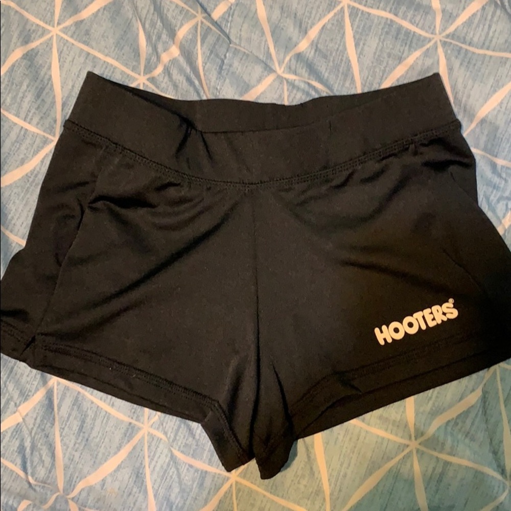 Black hooters spandex shorts
